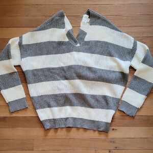 Striped Gray and White Sweater